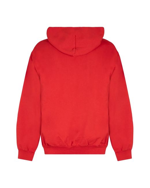 Local Authority Red Cotton Hoodie for men