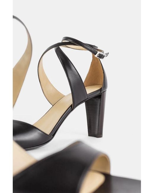 Lemaire Brown Sandale À Brides Croisées En Nappa D'Agneau Cross Sandals 80 Noir