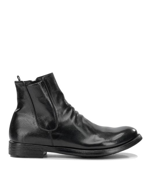 Officine Creative Black "Hive 036" Ankle Boots With Zipper for men