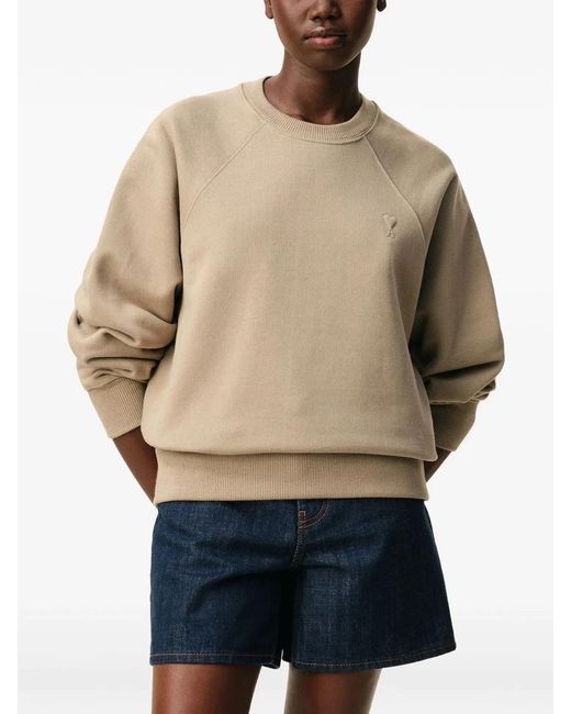 AMI Natural Small Embossed Sweatshirt for men