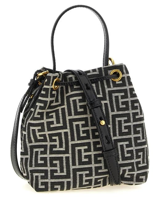 Balmain Black 'Pulse' Mini Bucket Bag