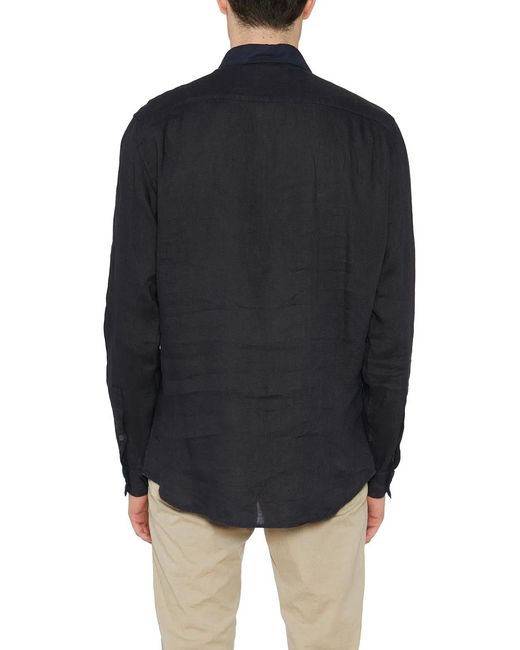Paolo Pecora Black Linen Shirt for men