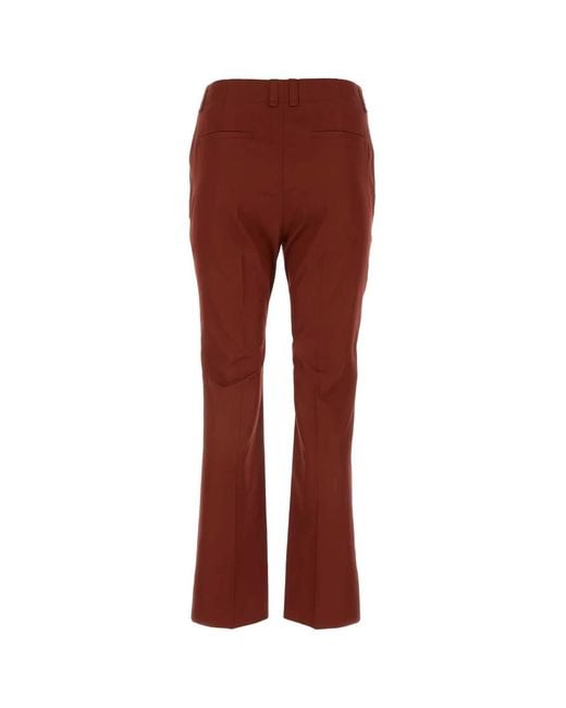 Saint Laurent Red Pantalon Twill De Coton
