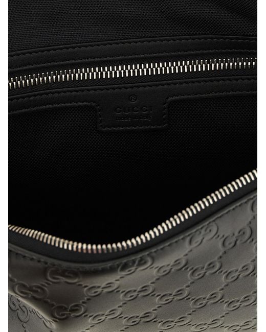 Gucci Black 'Gg Emblem' Medium Shoulder Bag for men