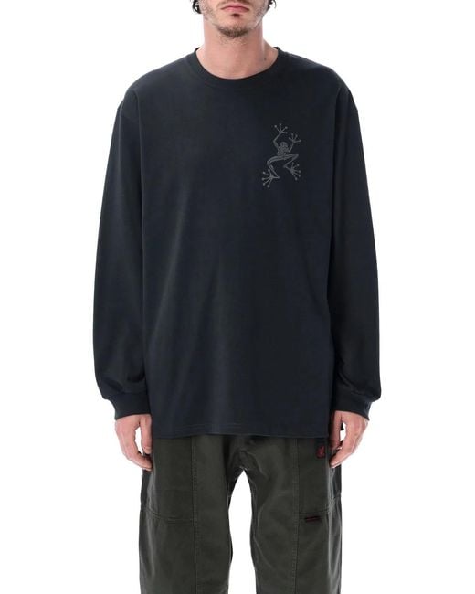 Gramicci Blue Sticky Hands Long Sleeve T-Shirt for men