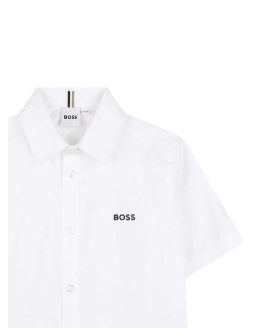 Boss White Camicia A Maniche Corte