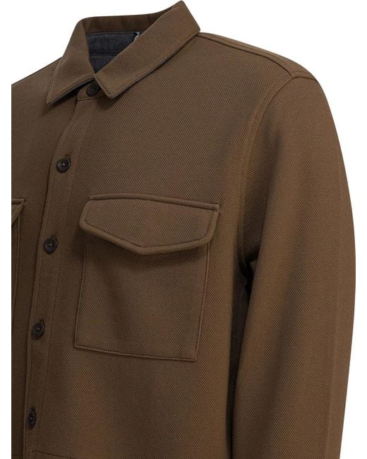 Vince Brown Cotton Overshirt Jacket for men