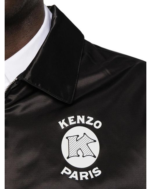 KENZO Black Inspired Polyamide Coach Jacket for men
