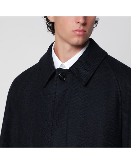 Lardini Black Singlebreasted Coat for men
