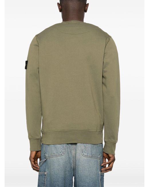 Stone Island Green Logo-Patch Sweater for men