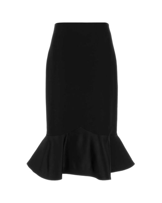 Fendi Black Wool Skirt