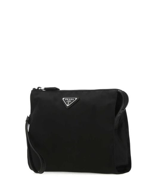 Prada Black Re-Nylon Clutch for men