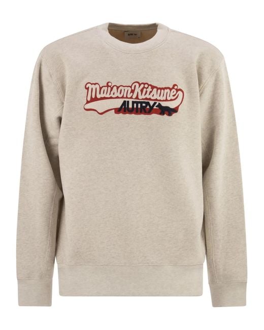 Autry X Maison Kitsune Gray Autry X Maison Kitsunè Logo Sweatshirt