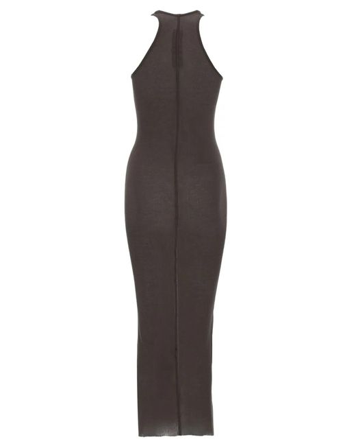 Rick Owens Brown Silk Blend Midi Dress
