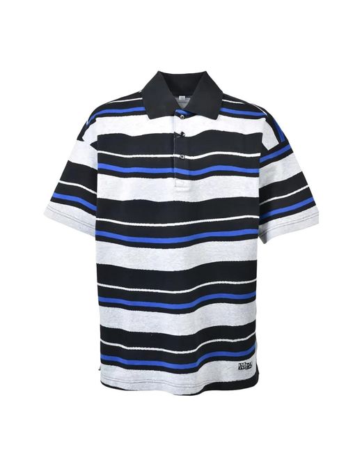 Napapijri Blue Striped Cotton Tee Shirt for men