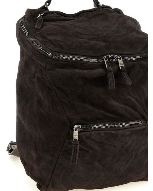 Giorgio Brato Black Leather Backpack for men