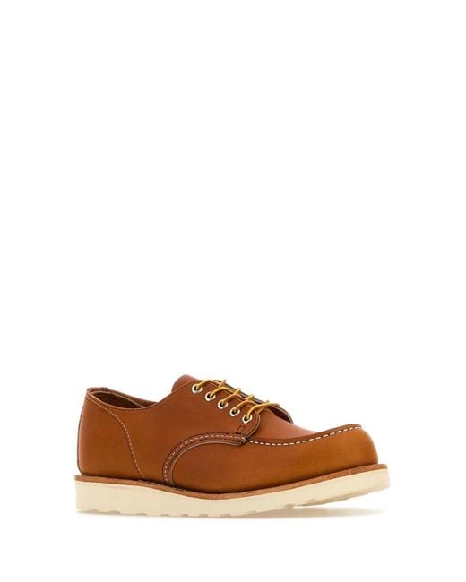 Red Wing Brown Caramel Leather Lace-Up Shoes for men