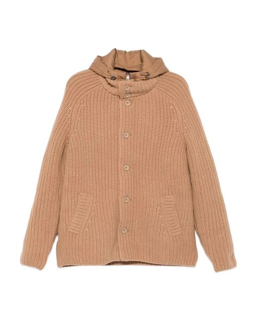 Herno Natural Knitted Bomber Jacket With Bib for men