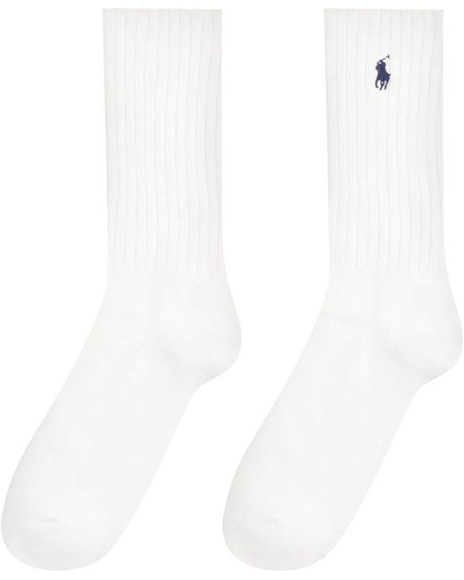 Polo Ralph Lauren White Cotton Socks With Logo for men