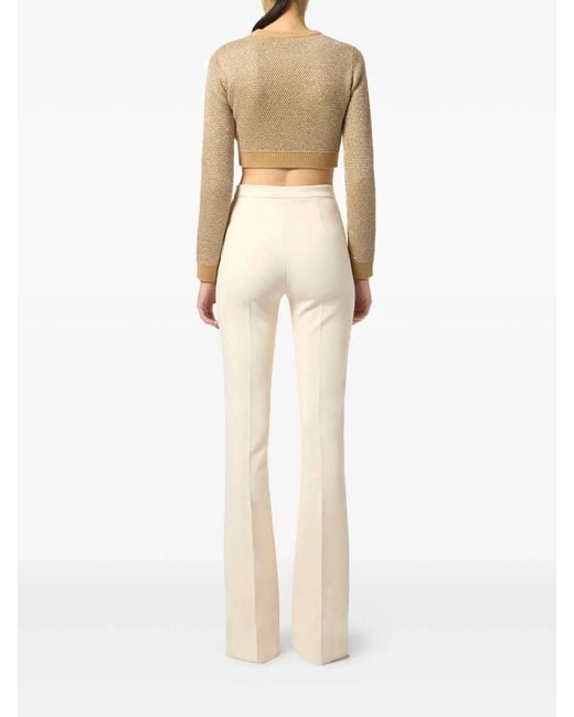 Elisabetta Franchi Natural Sweater With Sequins