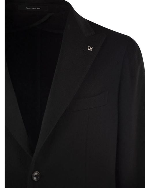 Tagliatore Black Cashmere Jacket for men