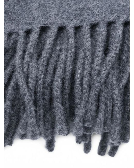 Brunello Cucinelli Blue Charcoal Rectangular Scarf Crafted