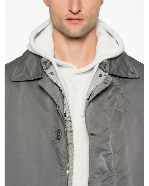 C P Company Gray C.P.Company Coat With Button Closure for men