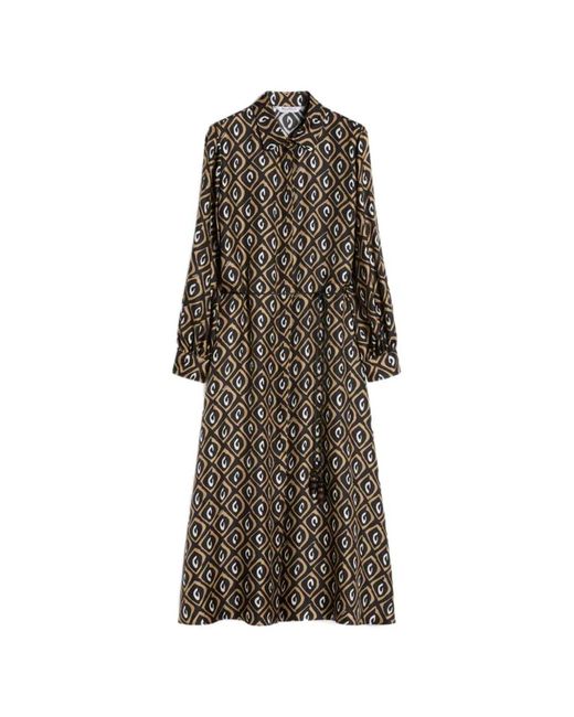 Max Mara Black Geometric Pattern Dress