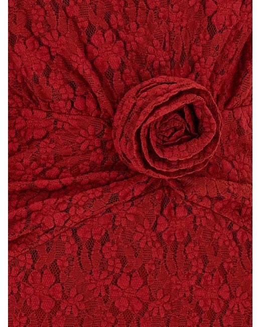 ROTATE BIRGER CHRISTENSEN Red Rotate Birger Christensen Lace Dress