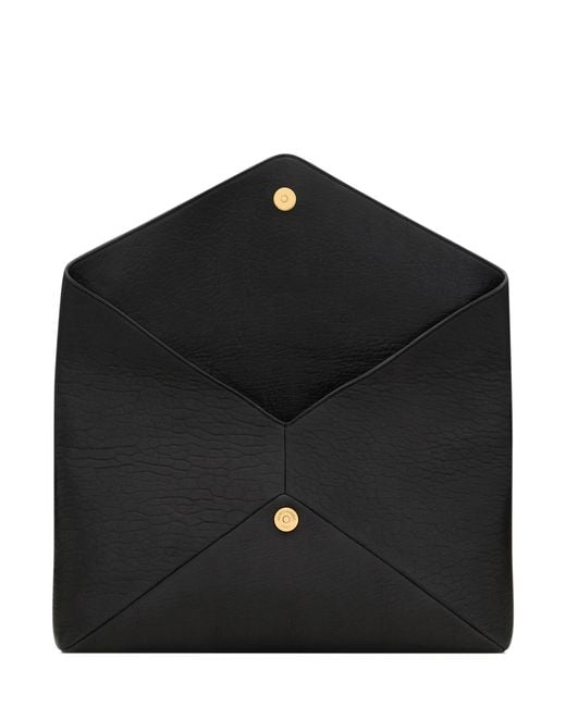 Saint Laurent Black Cassandre Large Envelope Pouch