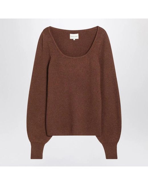 Loulou de Saison Brown Ribbed Cashmere Jumper