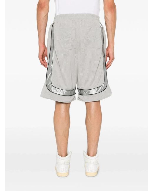 Rhude White Baggy Mesh Collegiate Logo Shorts for men