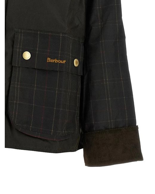 Barbour Black 'Tartan Spey' Jacket
