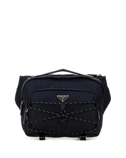 Prada Black Dark Re-Nylon Speedrock Belt Bag for men