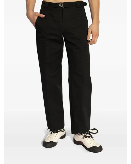 McQueen Black Cotton Blend Pant for men