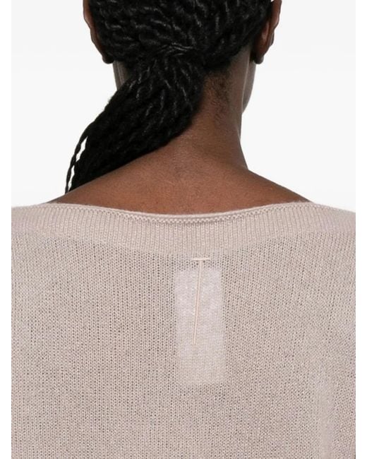 Tom Ford Natural Long Sleeve Boat Neck Knit With Metal Plaque