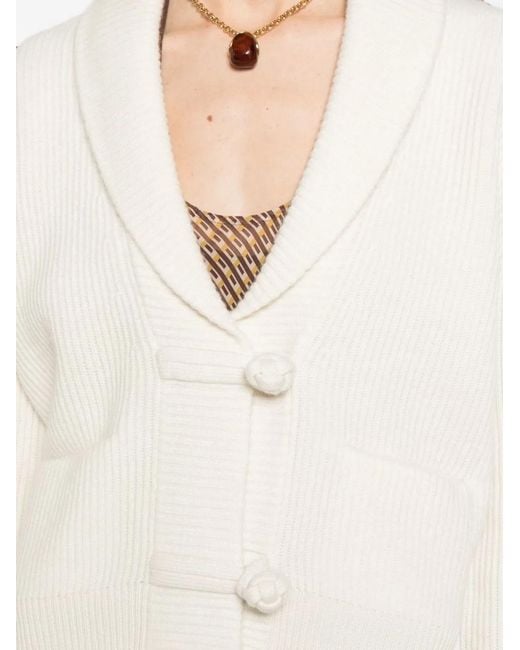 Forte_forte White Cashmere Blend Cardigan