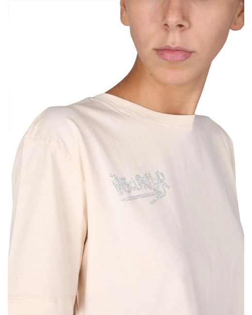 DISCLAIMER White T-Shirt With Crystal Logo