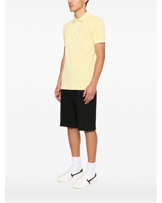 Tom Ford Yellow Cotton Blend Polo Shirt for men