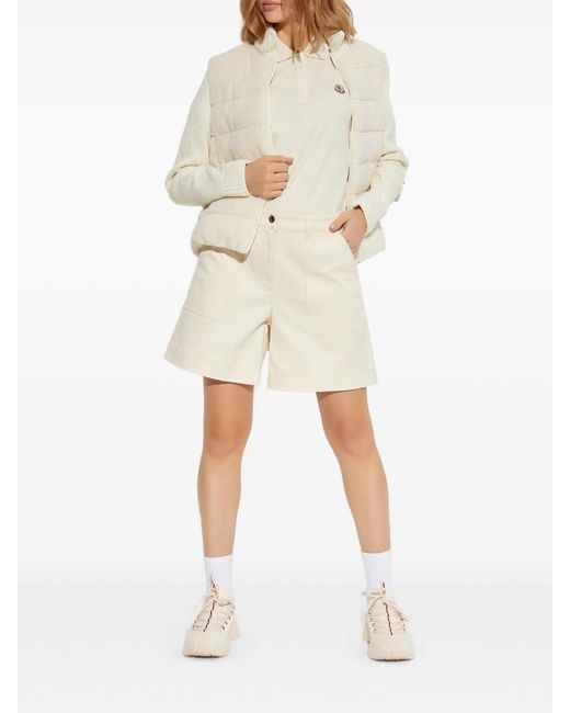 Moncler White Short-Sleeve Polo Shirt