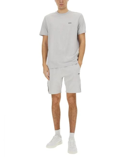 Boss Blue Technical Fabric Bermuda Shorts for men