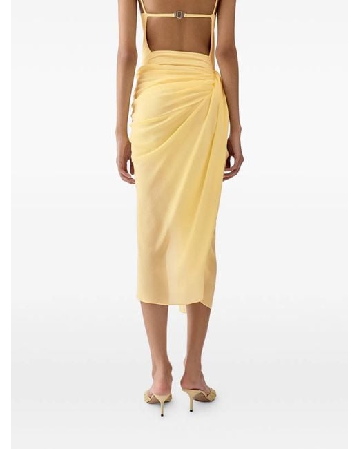 Jacquemus Metallic The Paréo Draped Wrap Skirt