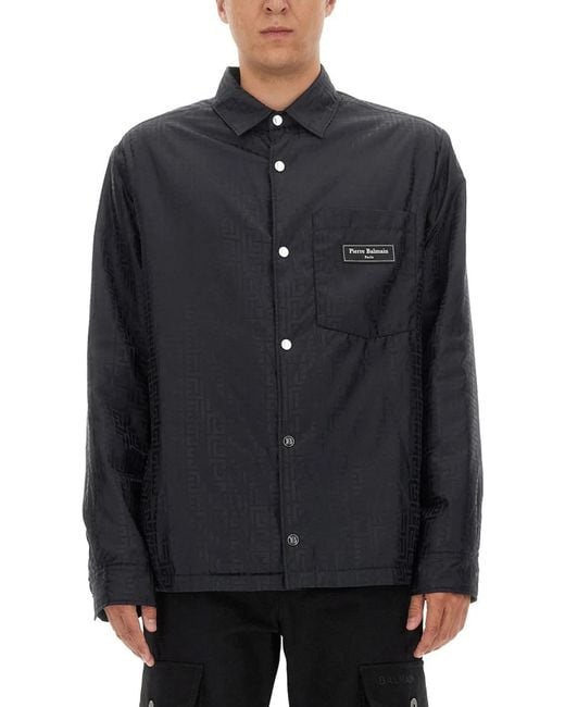 Balmain Black Jacket With Logo for men