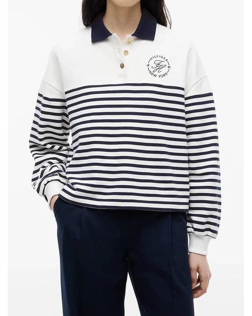 Tommy Hilfiger White Roundal Collar Swtsht