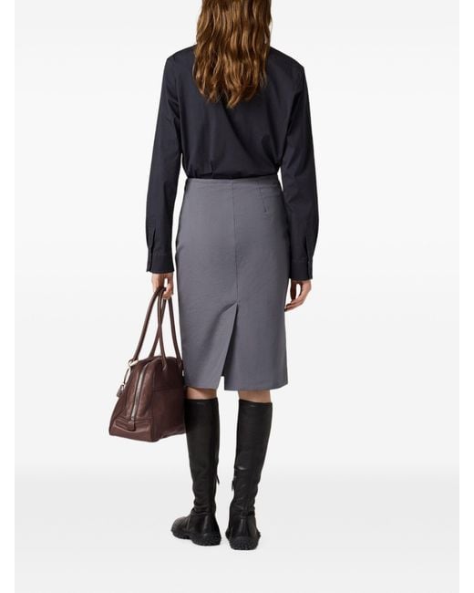 Miu Miu Gray Stretch Poplin Skirt