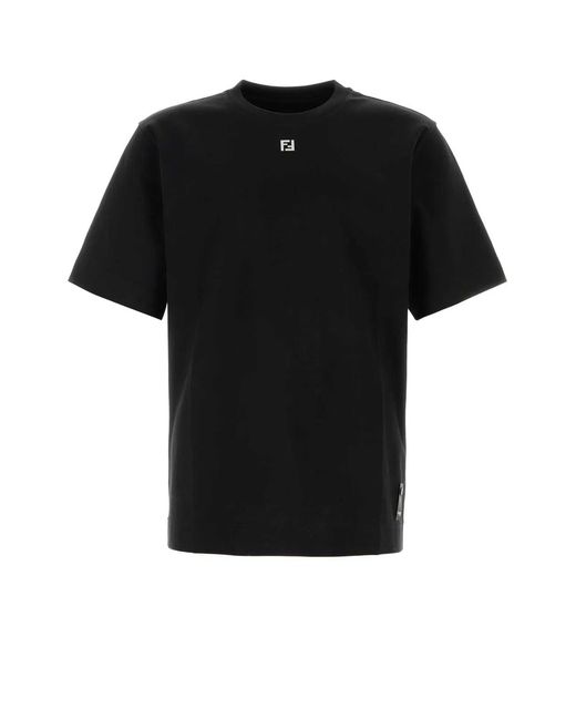 Fendi Black Cotton T-Shirt for men