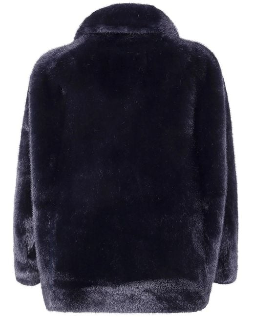VALENTINI 1972 Blue "Eco Mink" Short Faux Fur