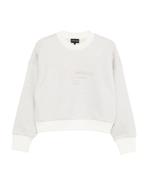 Emporio Armani White Lurex Sweatshirt