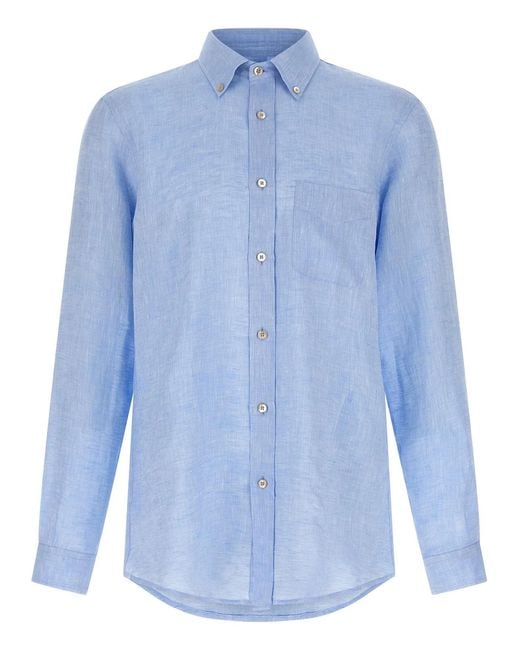 Rivvia Projects Blue Linen Shirt for men