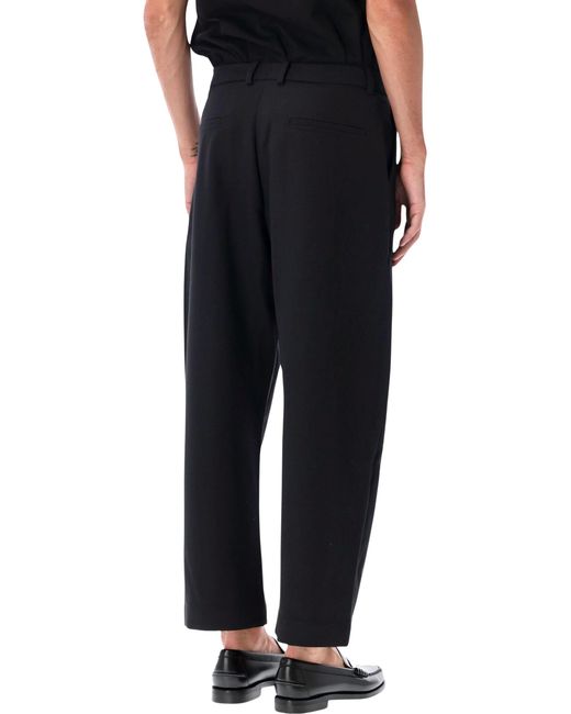 Studio Nicholson Black Tuck Pleated Trousers for men